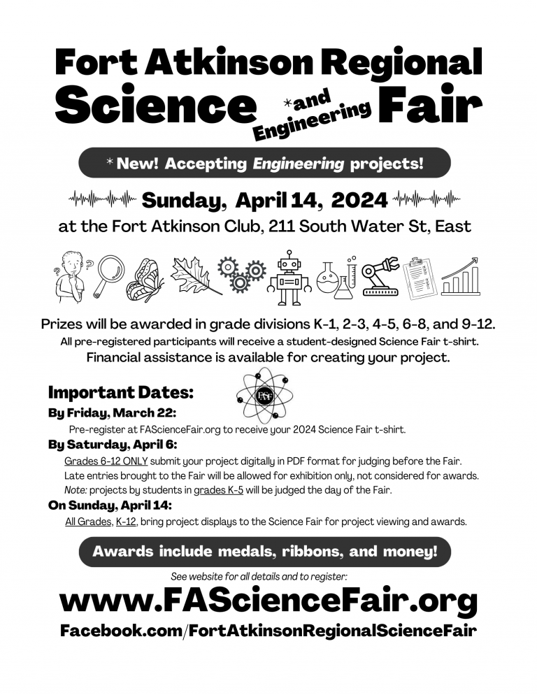 Feel free to contact us with any questions at FortAtkinsonScienceFair